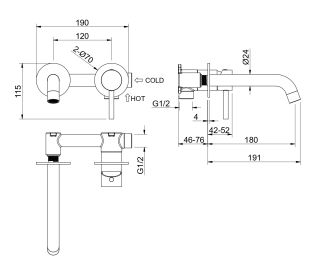 Смеситель встраиваемый для раковины Aquatek Европа AQ1313BG шлифованное золото